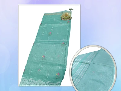 Image of Linen Tissue Saree - 4